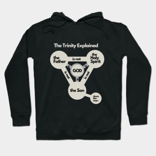 The Trinity explained, white graphic black Text Hoodie